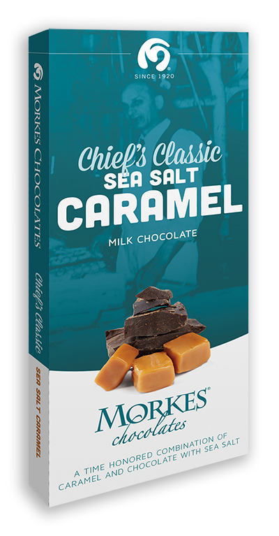 sea salt chief's classic caramel  morkes classic chocolate bar