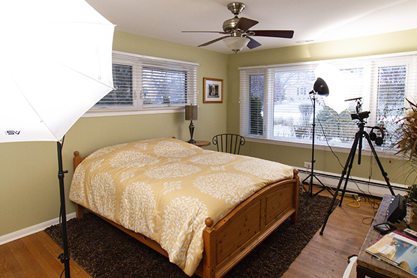 lighting and video camera on set for filming commercial view image