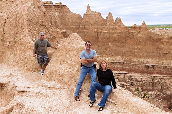 pinnacles surround hikers in The Badland National Park view image