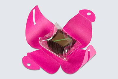 trinket box wedding favor opened showing chocolate inside view image