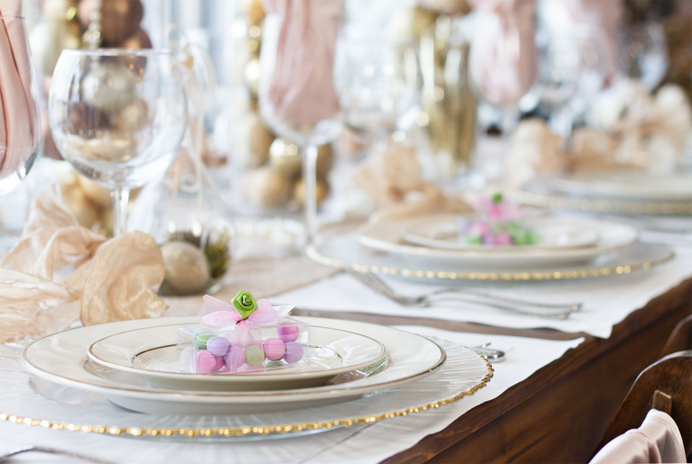 clear box bowed filled with candy wedding favor view image