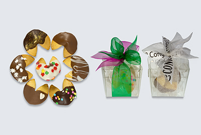 chocolate covered fortune cookies wedding favors view image