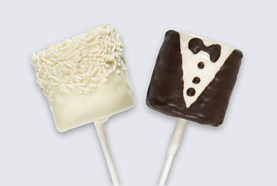 marshmallows covered with chocolate wedding favors view image