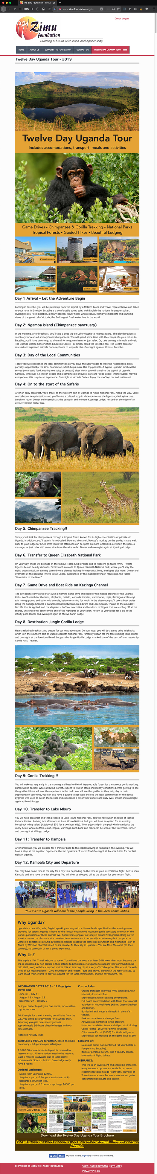 zimu foundation tour and safari page view image
